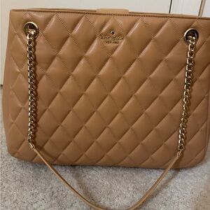 Kate Spade Tan Quilted Shoulder Bag